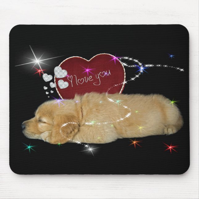 Golden Love Mouse Pad (Front)
