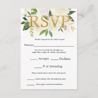 Golden Love RSVP Card