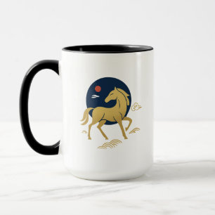 Golden Lunar Horse — Elegant Lunar New Year 2026 D Mug