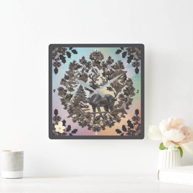 "Golden Luxe" Square Wall Clock (Home)