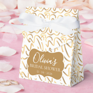 Golden Luxury Bridal Name Shower Favour Boxes