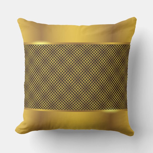 Golden Luxury Throw Pillow (Front)