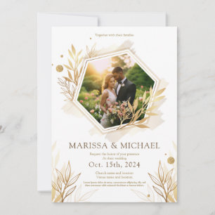 golden luxury wedding invitation