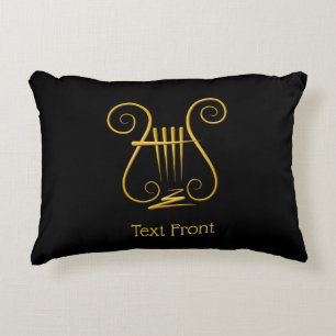 Golden Lyre Decorative Cushion