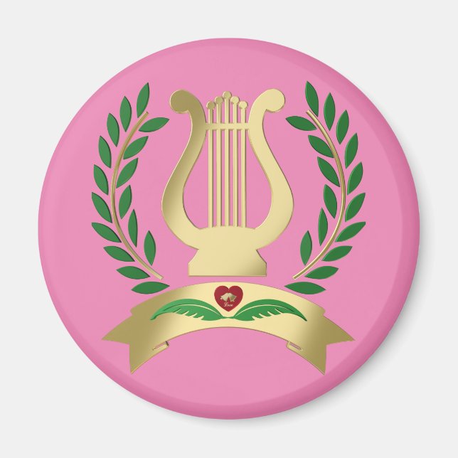 Golden lyre magnet (Front)