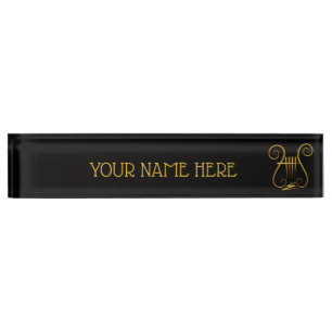 Golden Lyre Nameplate
