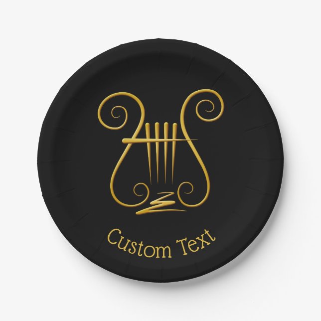 Golden Lyre Paper Plate (Front)
