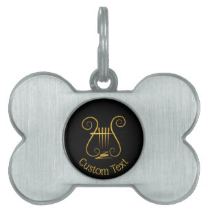 Golden Lyre Pet ID Tag