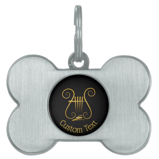 Golden Lyre Pet ID Tag (Front)