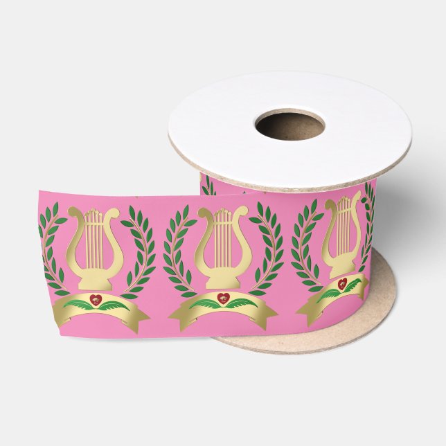 Golden lyre satin ribbon (Spool)