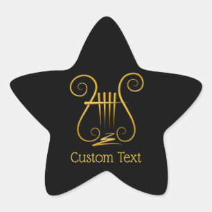 Golden Lyre Star Sticker