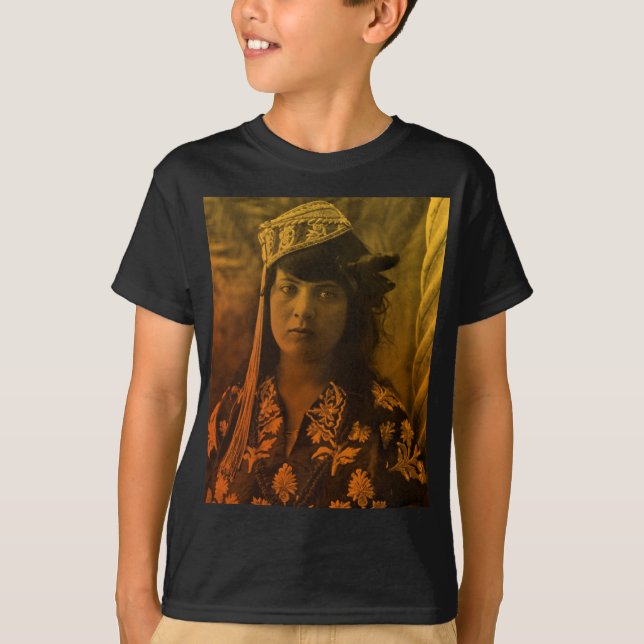 Golden Maghreb Jewish Tunisian Djerba Girl Female  T-Shirt (Front)