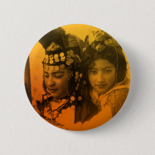 Golden Maghreb Ouled Naïl Berber Girl Female Woman 6 Cm Round Badge