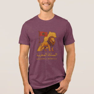 "Golden Majesty of Morocco Lion & Arabic Kingdom Tri-Blend Shirt
