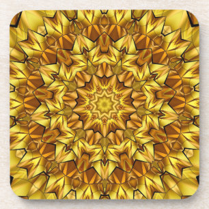 Golden Mandala Antique Abstract Design-63495 Coaster