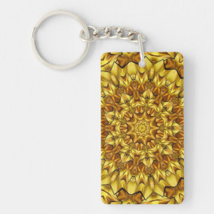 Golden Mandala Antique Abstract Design-63495 Key Ring