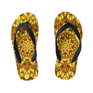 Golden Mandala Antique Abstract Design-63495 Kid's Jandals