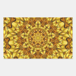 Golden Mandala Antique Abstract Design-63495 Rectangular Sticker