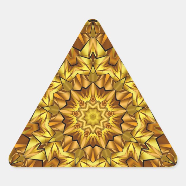 Golden Mandala Antique Abstract Design-63495 Triangle Sticker (Front)
