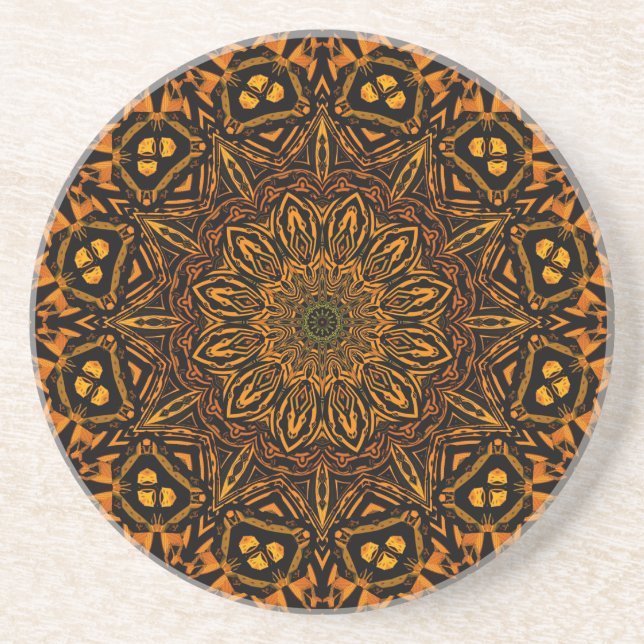 Golden Mandala Coaster (Front)