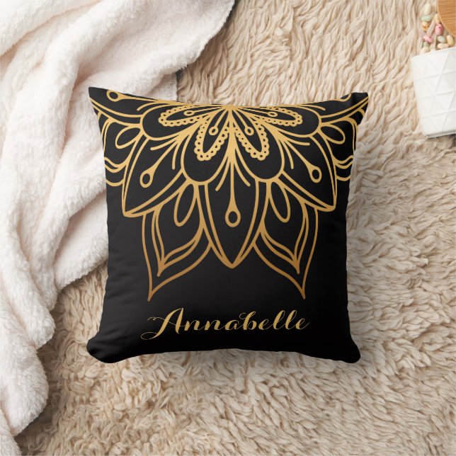 Golden Mandala Cushion (Blanket)