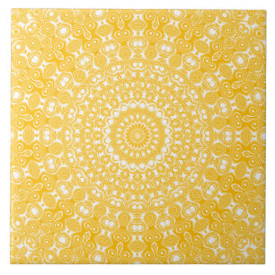 Golden Mandala Geometric Pattern Tile