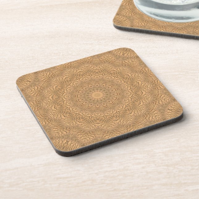 Golden mandala. "Golden Sand".  Coaster (Left Side)