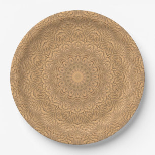 Golden mandala. "Golden Sand". Paper Plate
