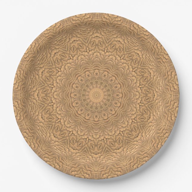 Golden mandala. "Golden Sand". Paper Plate (Front)