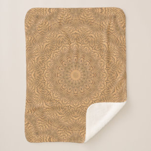 Golden mandala. "Golden Sand". Sherpa Blanket