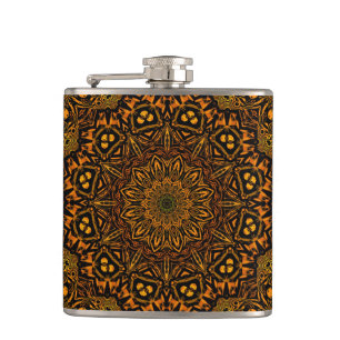 Golden Mandala Hip Flask