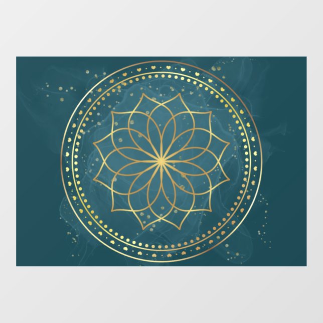 Golden Mandala on Teal  (Sheet)