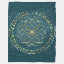 Golden Mandala on Teal 