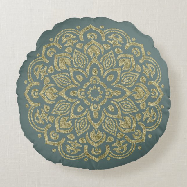 Golden Mandala - Pillow (Front)