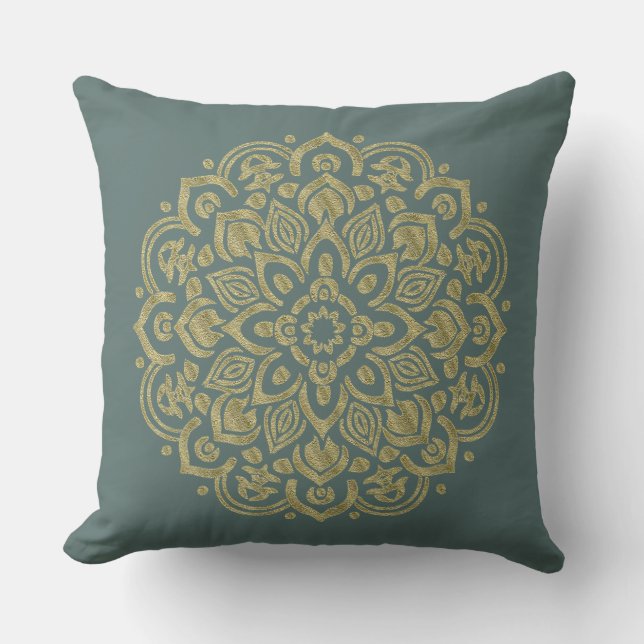 Golden Mandala - Pillow (Front)