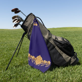 Golden Mandala with Faux Pearls & Diamonds Golf Towel