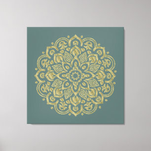 Golden Mandala - Wrapped Canvas