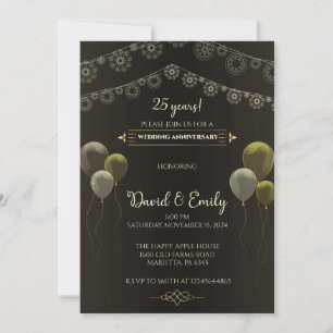 Golden Mandolin Melodies 25th Anniversary Bliss  Invitation
