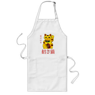 Golden Maneki Neko Charm Long Apron