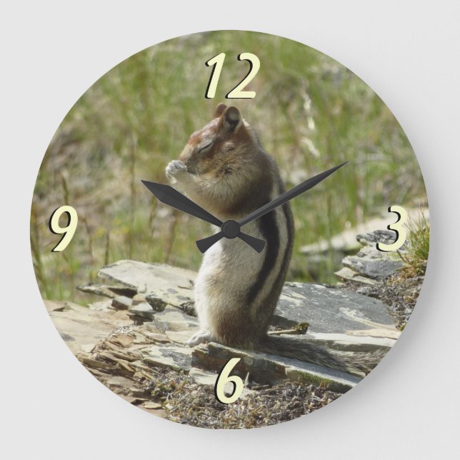 Golden-Mantled Ground Squirrel at Glacier I Large Clock (Front)