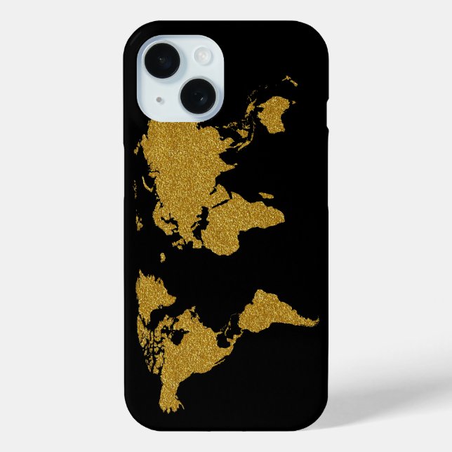 Golden Map of Earth Case-Mate iPhone Case (Back)