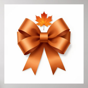 Golden Maple Harvest High-End Decorative Bow Illus Poster