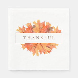 Golden Maple Leaves Customisable Fall Botanical Napkin