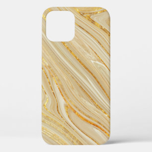 Golden marble: luxurious texture background. iPhone 12 case