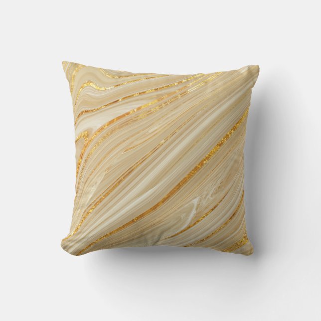 Golden marble: luxurious texture background. cushion (Front)