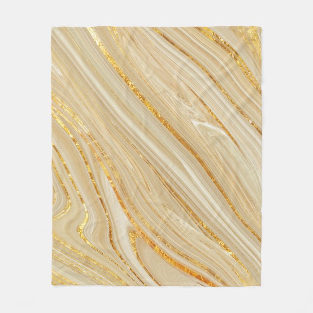 Golden marble: luxurious texture background. fleece blanket (Front)
