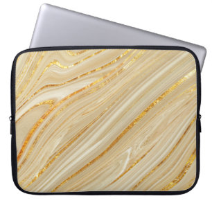 Golden marble: luxurious texture background. laptop sleeve