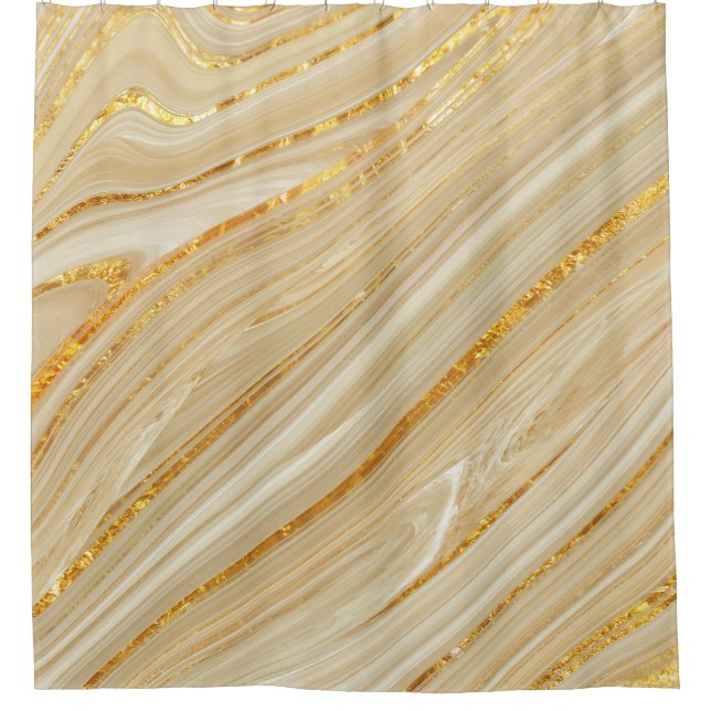 Golden marble: luxurious texture background. shower curtain (Front)
