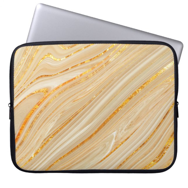 Golden marble texture laptop sleeve (Front)