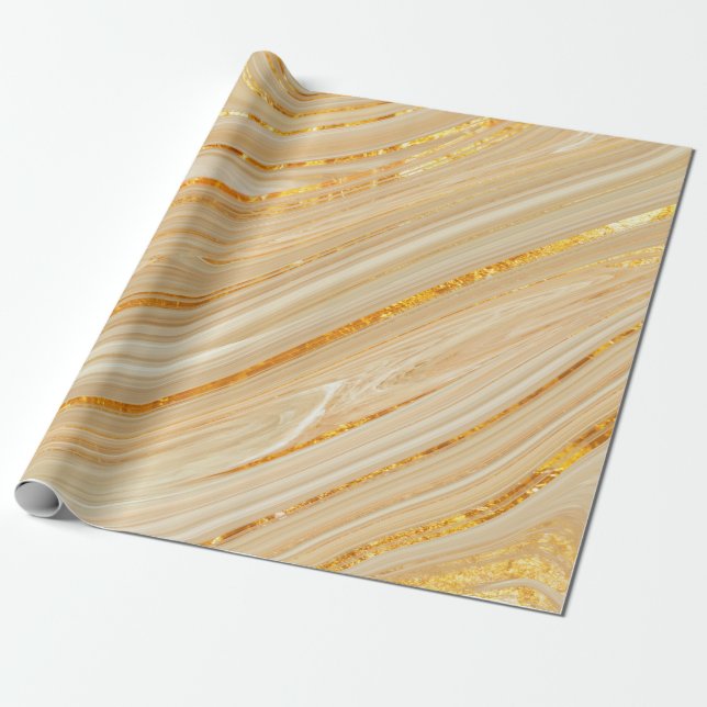 Golden marble texture wrapping paper (Unrolled)